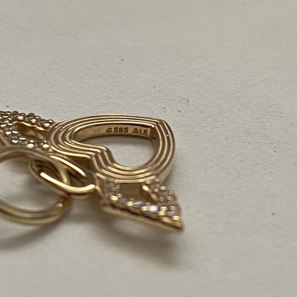 Authentic Pandora 14k Solid Gold Heart & Wings Dangle Charm. 1.5 grams - Picture 5 of 6